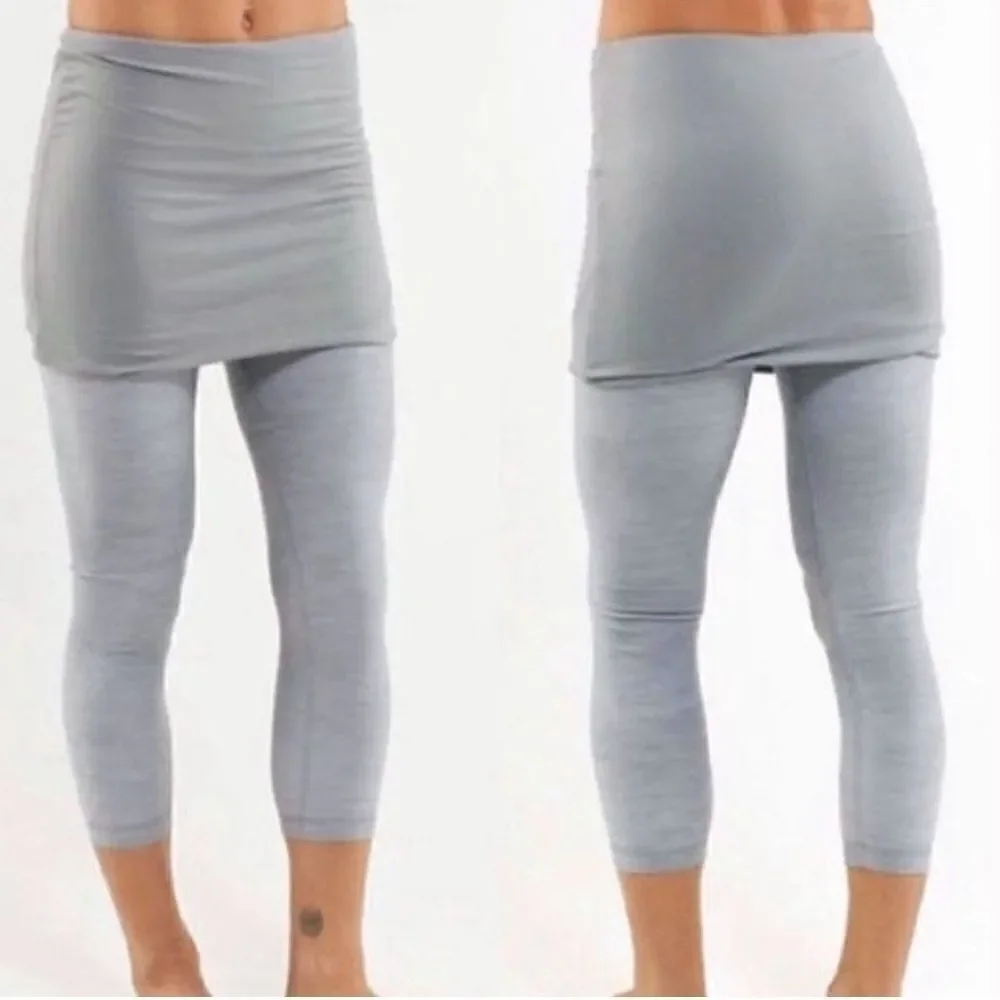 Lululemon Yin To You Crop Pants Leggings Fossil Slub 23